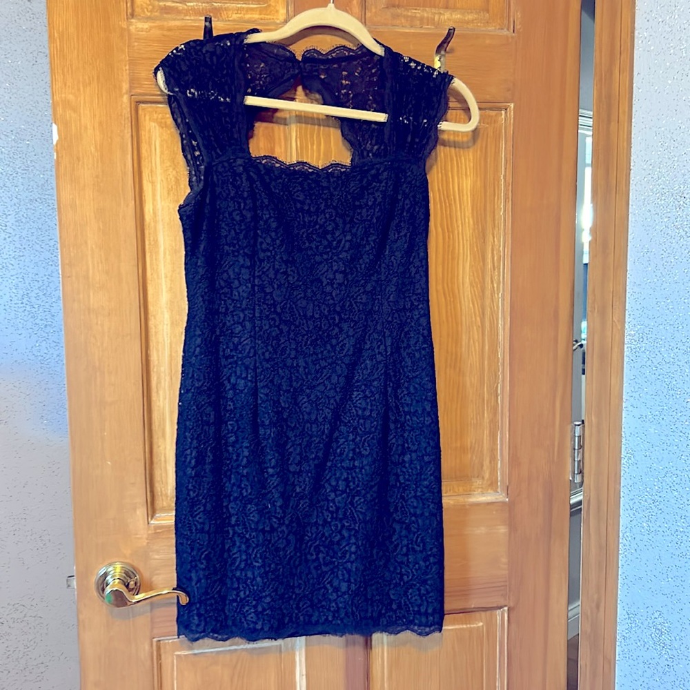 Navy Lace Petite Dress